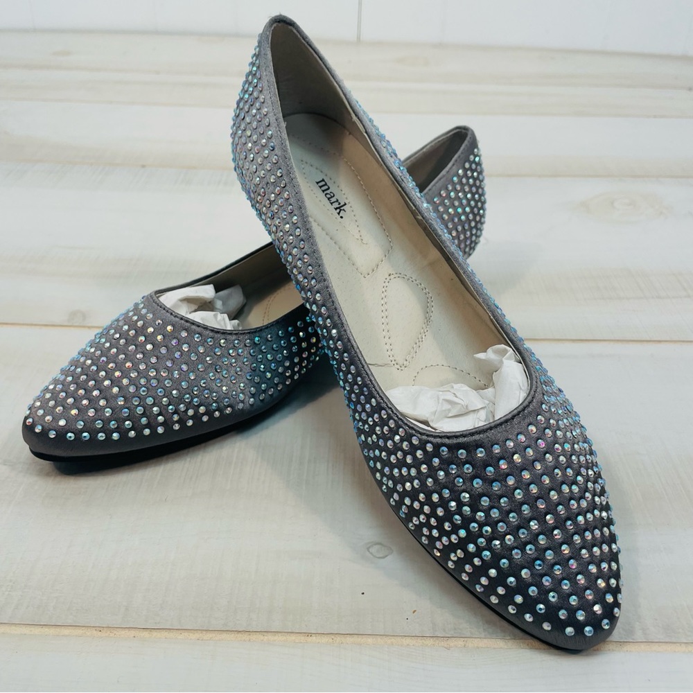NEW Mark Silver Stud Slip On Shoes, Sz 8 - Picture 9 of 9